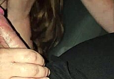 wife spits on cock and keeps moaning while deepthroating