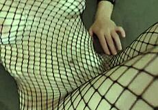 My girlfriend surprises me after work with slaps and nylon play