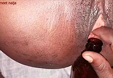 Onion Booty Ebony Ghana Girl Fucks Malt Bottle Hard