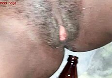 Onion Booty Ebony Ghana Girl Fucks Malt Bottle Hard