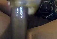 Homemade uncensored crazy bathroom solo masturbation with big black monster cock cumming.