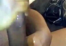 Homemade uncensored crazy bathroom solo masturbation with big black monster cock cumming.