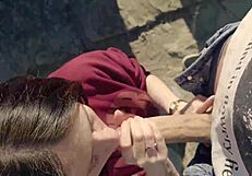 Amateur slut craves outdoor deepthroat with stranger