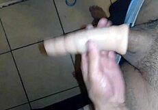 narrating a latina using a pocket pussy with big monster cocks for solo masturbation
