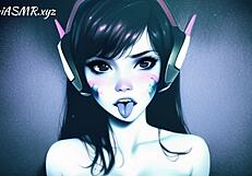 D.Va ASMR kissing and sucking creates amazing tingles