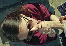 Amateur slut craves outdoor deepthroat with stranger