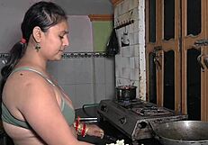 Housewife cooks up a steamy mess in the kitchen