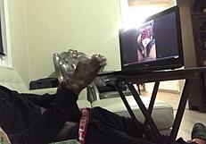 just chilling while a muslim smoker milf gives me a wild blowjob