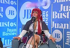 Bold Title Case: Evybubbles Cosplay Babe Rides Sybian to Multiple Wild Orgasms