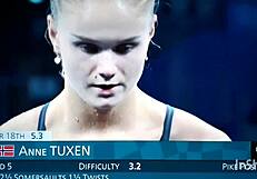 Gorgeous girls with perfect asses in ornamental jumps.