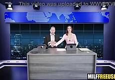 hot milfs freeused during news broadcast. i'm shocked by this wild group action.