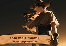 this video features a solo male moaning in pleasure