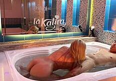 Fucking hot Colombian in jacuzzi, cumming inside her pussy under water.