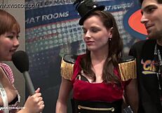 Asian Teen Flashes Big Tits at Expo