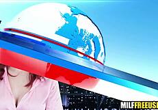 hot milfs freeused during news broadcast. i'm shocked by this wild group action.