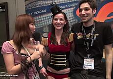 Asian Teen Flashes Big Tits at Expo