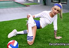 21 sextury - hanna rey gets eiffel towered and double-fucked in the kitchen