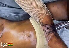 Man, this slim black lactating milf got pounded by a huge black cock!