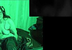 Naked brunette says, 'Lake house fun!'