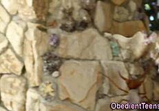 Flat chested teen slammed doggystyle by a massive cock in high definition