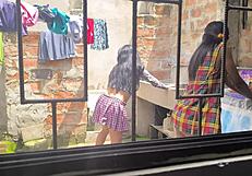 Mature Latina Housewives Create Homemade Porn After Laundry