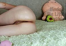 Big ass stepsister enjoys pissing and buttplug action