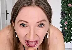 Mature Cougar Teases with Her Pussy, Knowing Exactly What You Crave in Jerk Off Instructions