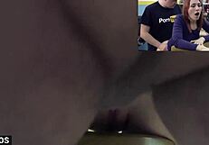 Amateur Couple's Rough Anal Squirt On The Bar