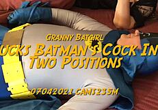 Granny Batgirl Sucks Batman's Cock in Wild Cosplay Action