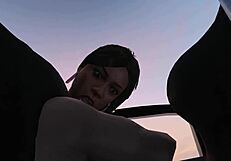 Franklin feels pleasure with hooker in GTA 5.