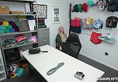 security guard emma starletto gets mouth fucked hard by shoplifter