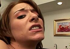 How Does This Brunette Use Her Tight Ass for Double Cum?