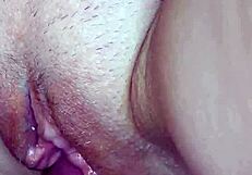 Tight Pussy Lips Receive Warm Cumshot Close-Up