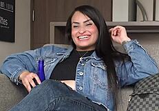 colombian teen model teases with blowjob skills for casting callback