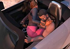 Franklin feels pleasure with hooker in GTA 5.