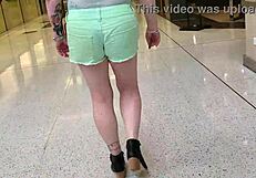 Trashy Kiwi slut flaunts her body at the mall and busy street