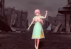 Asian goddess Megurine Luka bound nude.