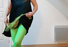 European slave performs strip tease with clothes ripped