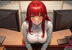beautiful coworker with huge tits suggests blowjob at desk