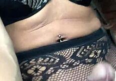 Izabela Shemale Masturbates Huge Cock In Lingerie