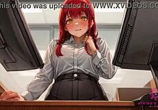 美しい巨乳の同僚がデスクでフェラチオを提案