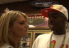 Kayla Quinn sucks Jon Jon's big black cock