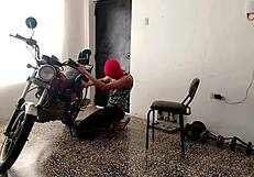 Innocent neighbor surprises with kinky submissive roleplay in lingerie