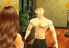 Blonde Muscular Man Has Sex in Gym