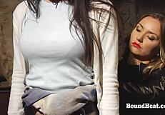 Bound Lesbian Slave Penetrated By Huge Black Strapon Mistress