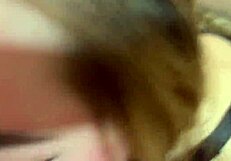 Intimate close-up of a messy and sloppy performance