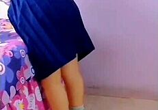 I DRILLED a hole in my NEIGHBOR'S wall and SURPRISED her with another in her HOT pussy, mexican schoolgirls