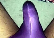 a couple engages in condom-protected fucking with a small penis