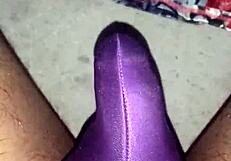 a couple engages in condom-protected fucking with a small penis