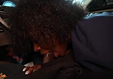 Amateur Woman Gives Intense Deepthroat Blowjob to Black Uber Driver